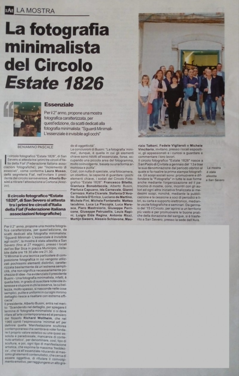 Quotidiano L'Attacco - Sguardi minimali