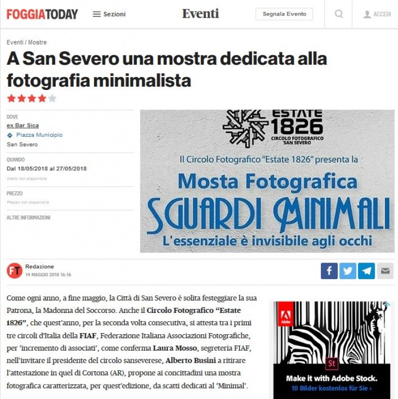 Foggiatoday - Sguardi minimali