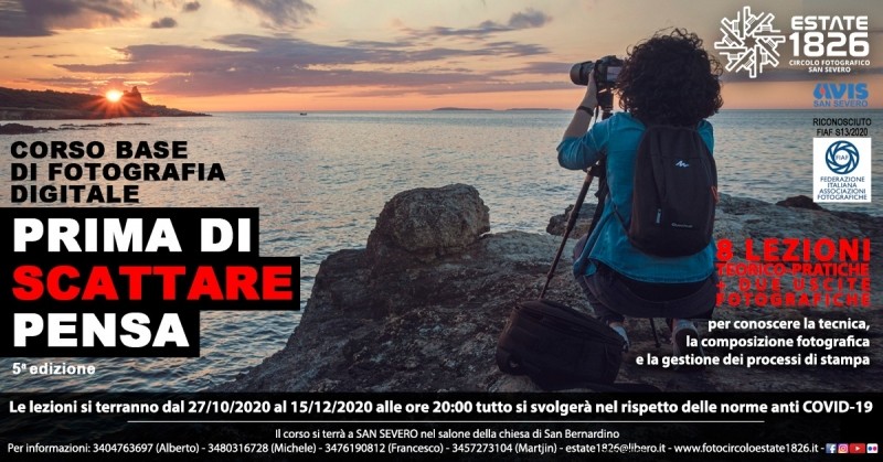 Corso di fotografia base 'Prima di scattare Pensa' 5a edizione