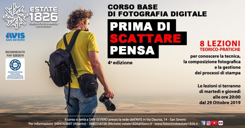 Corso di fotografia base 'Prima di scattare Pensa' 4a edizione
