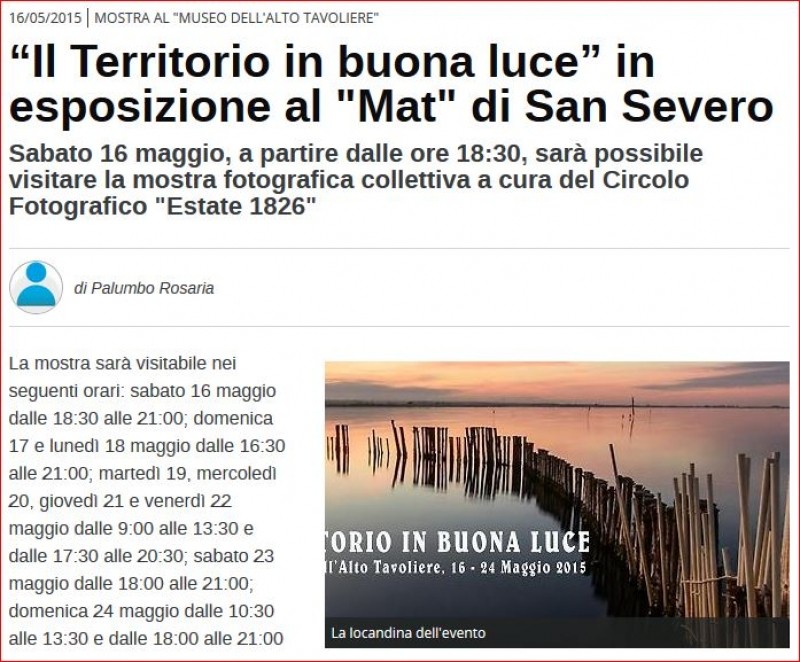 Il Mattino - Il territorio in buona luce